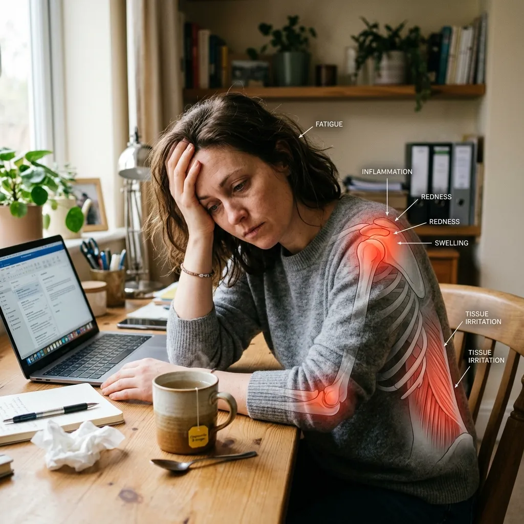 Inflammation and fatigue illustration