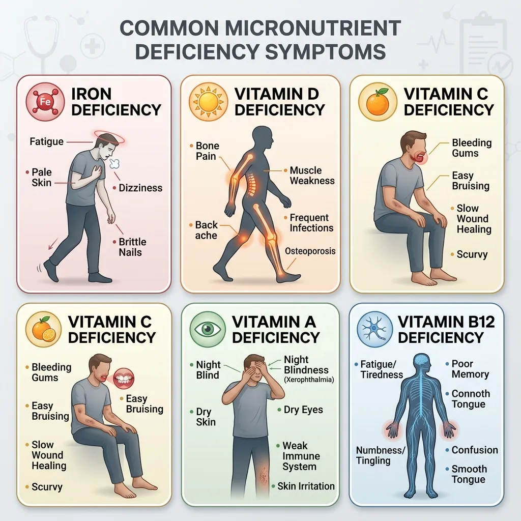 Micronutrient deficiency symptoms by nutrient