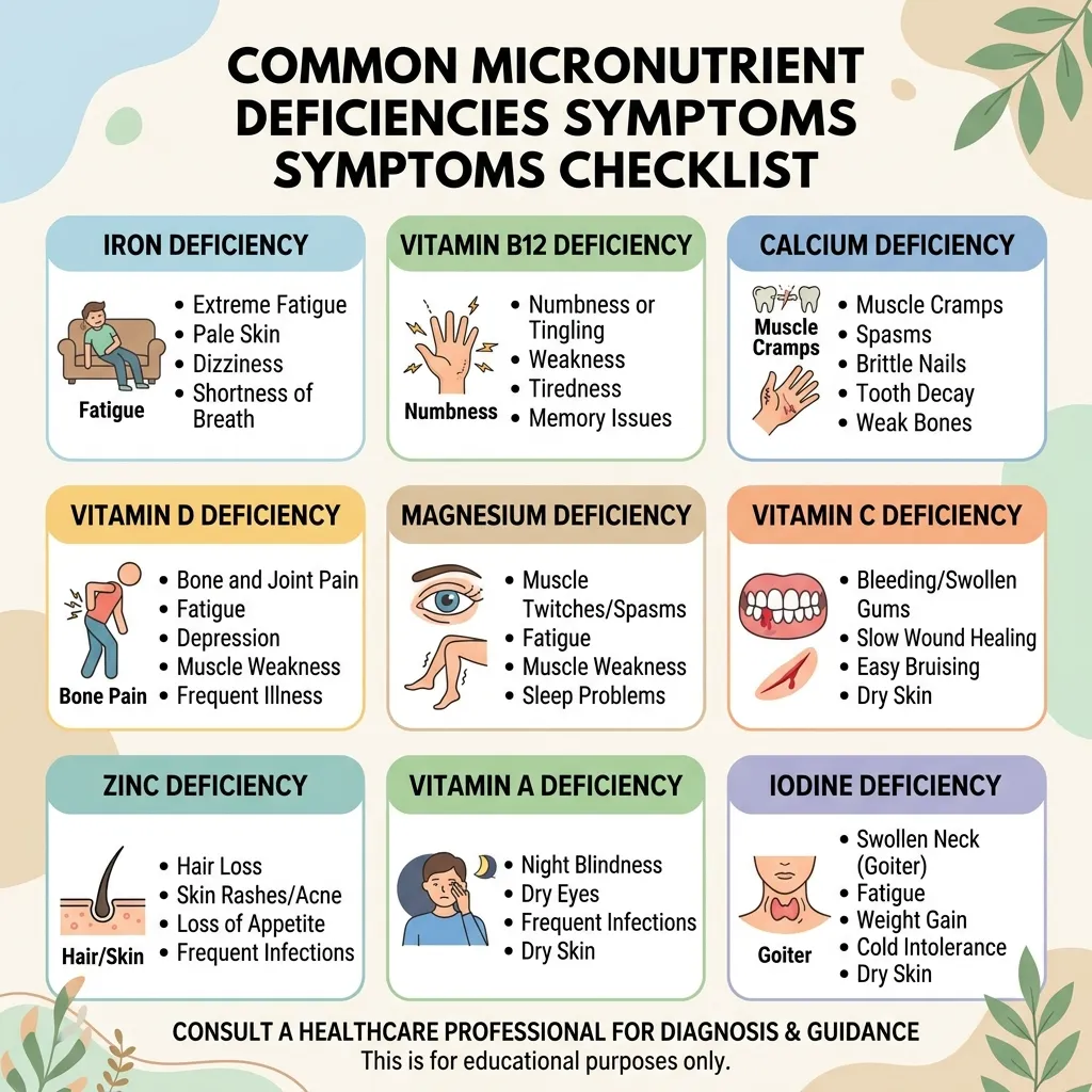 Micronutrient deficiency symptoms checklist