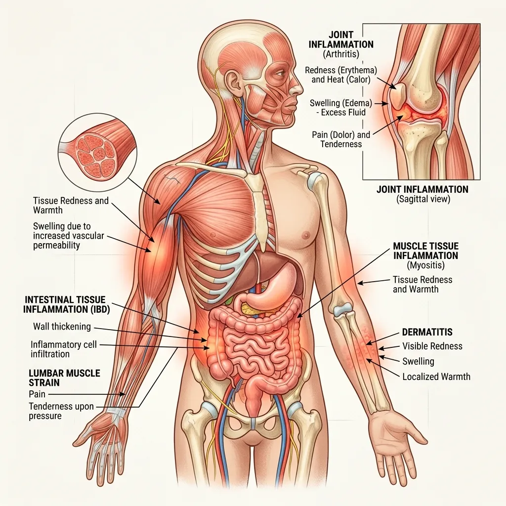 Symptoms of inflammation in the body